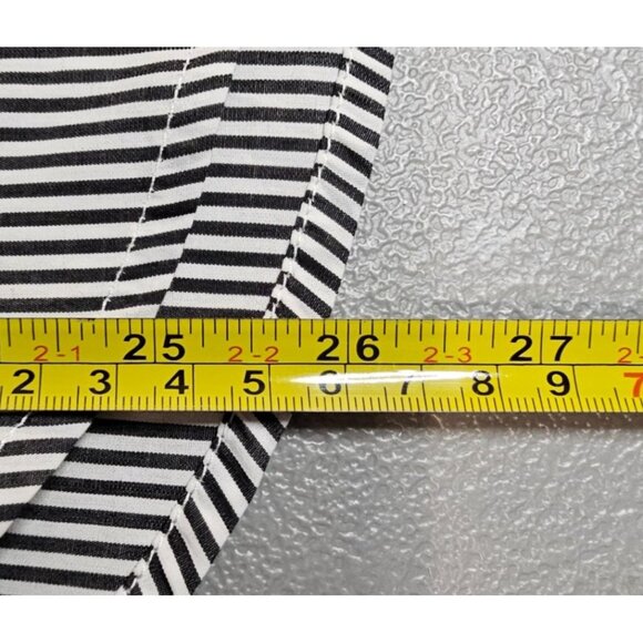 J. Crew Womens 0 Ruffle Classic Fit Washed Cotton Poplin Shirt in Stipe - Picture 10 of 13